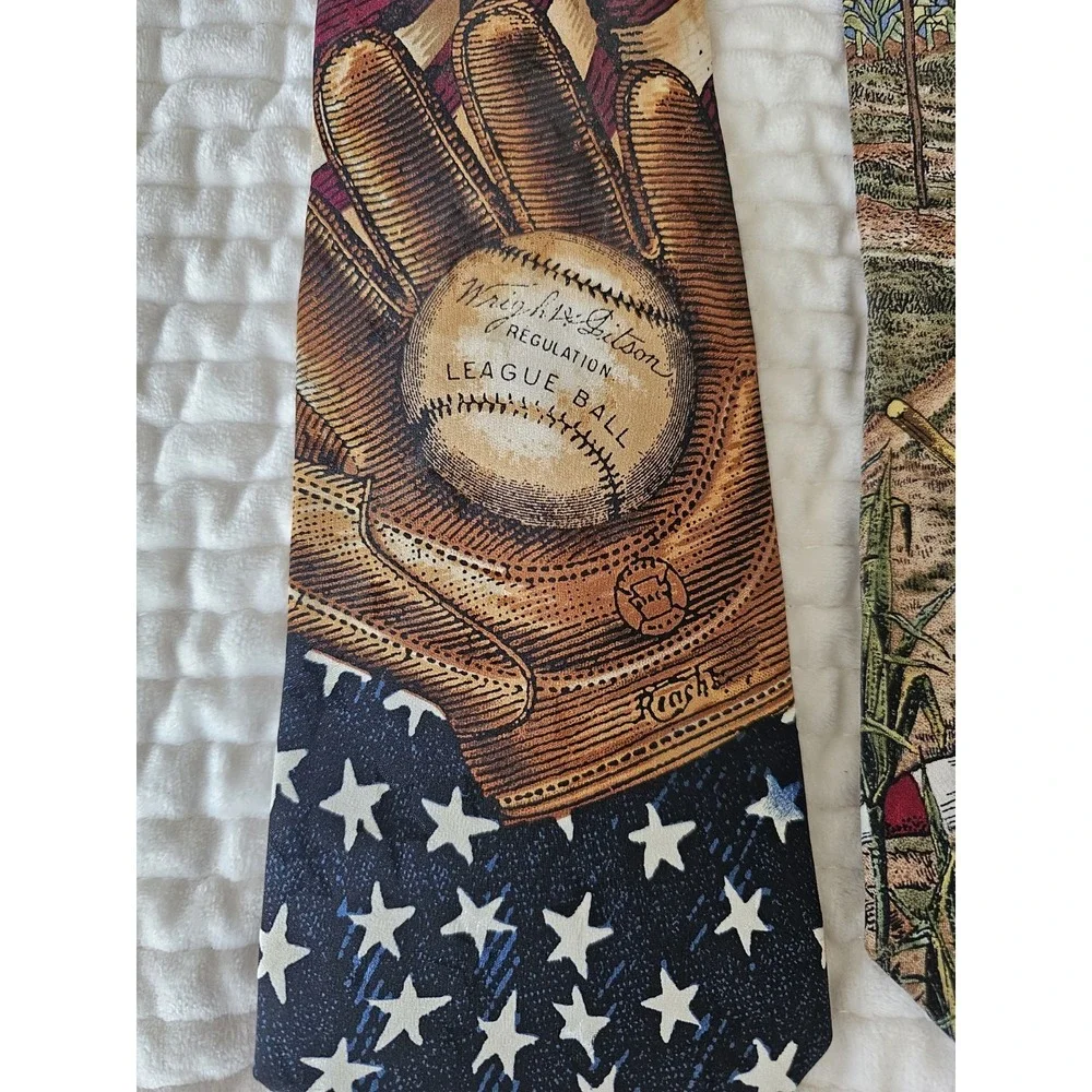Tango Max Raab Americana Series All American Baseball Silk Tie 57